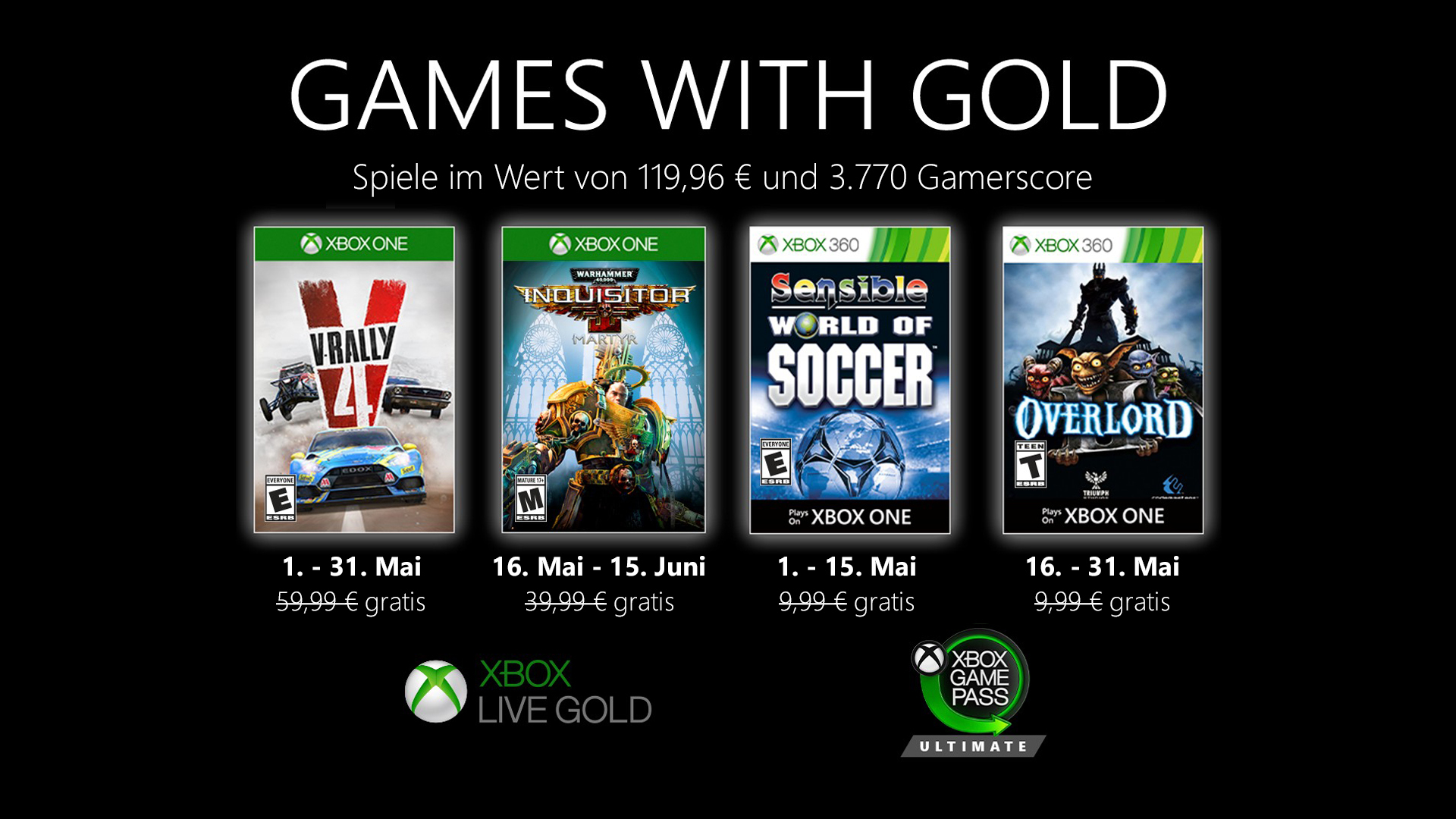 Video For Games with Gold: Diese Spiele gibt es im Mai gratis
