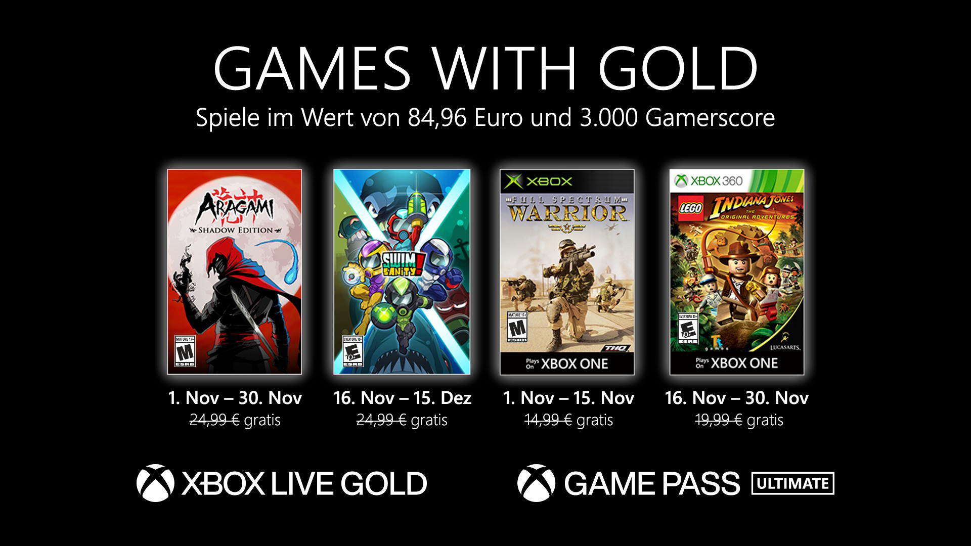 Games with Gold: Diese Spiele gibt es im November gratis HERO