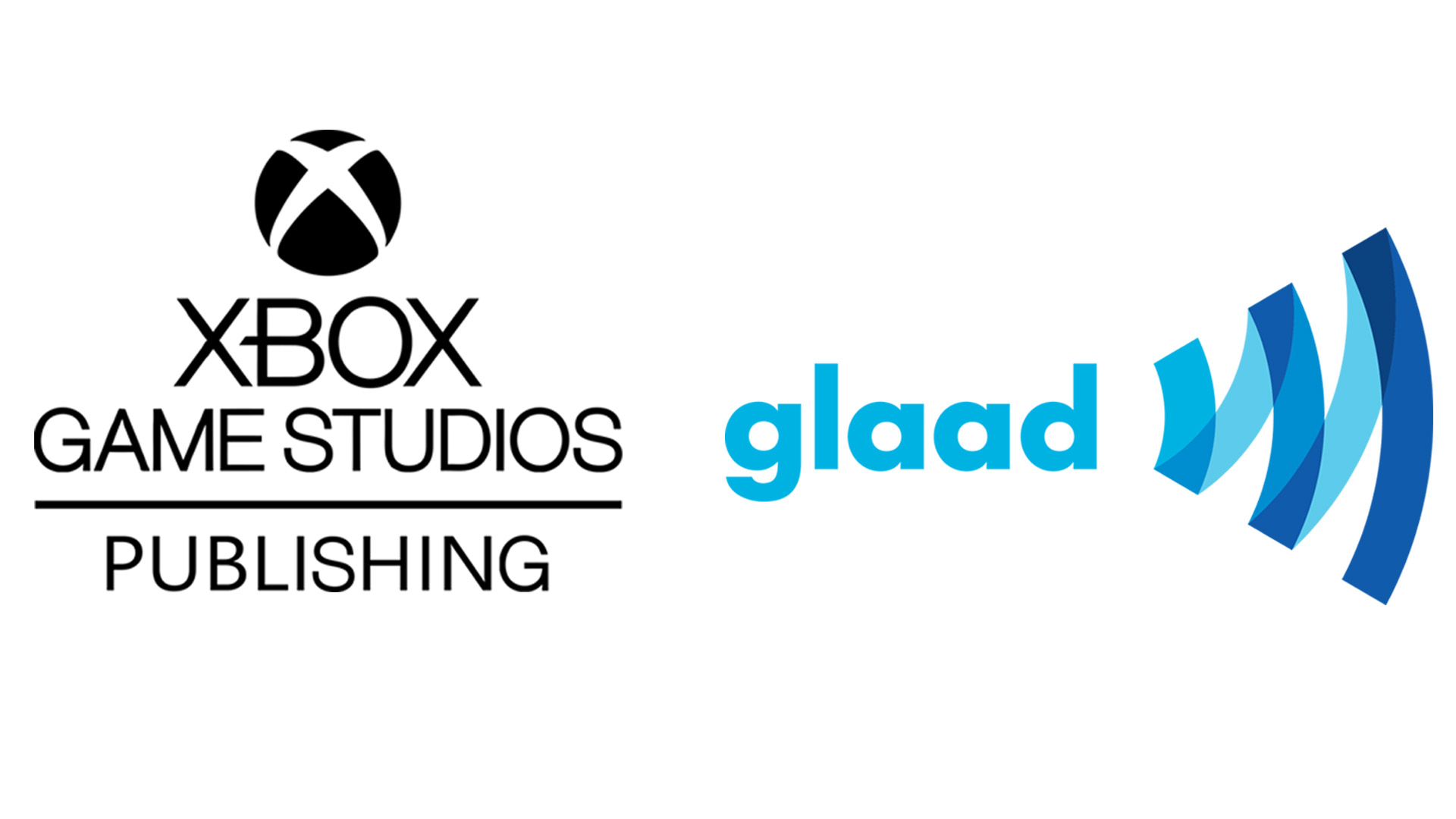 Xbox Game Studios Publishing Logo und das GLAAD Logo nebeneinander auf weißem Grund