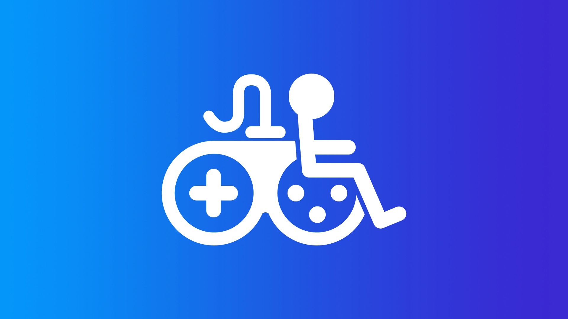 Das Symbol für die Barrierefreiheit im Spiel, das das Symbol für eine Behinderung in Verbindung mit einem Spiel-Controller darstellt.