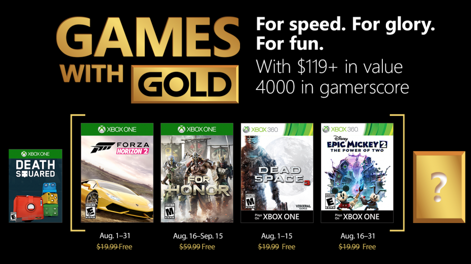 Video For New Games with Gold for August 2018