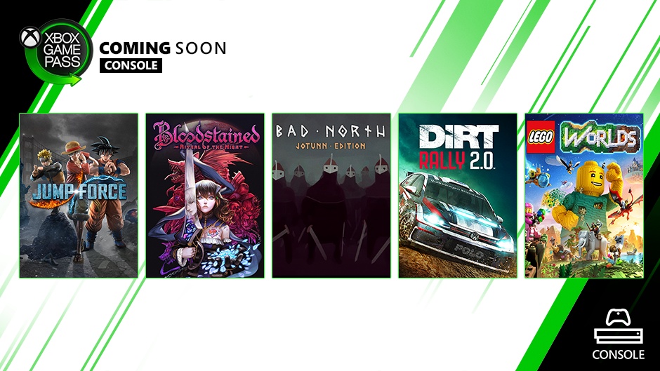 DIRT Rally 2.0, Bad North y LEGO Worlds ya disponibles en Xbox Game Pass