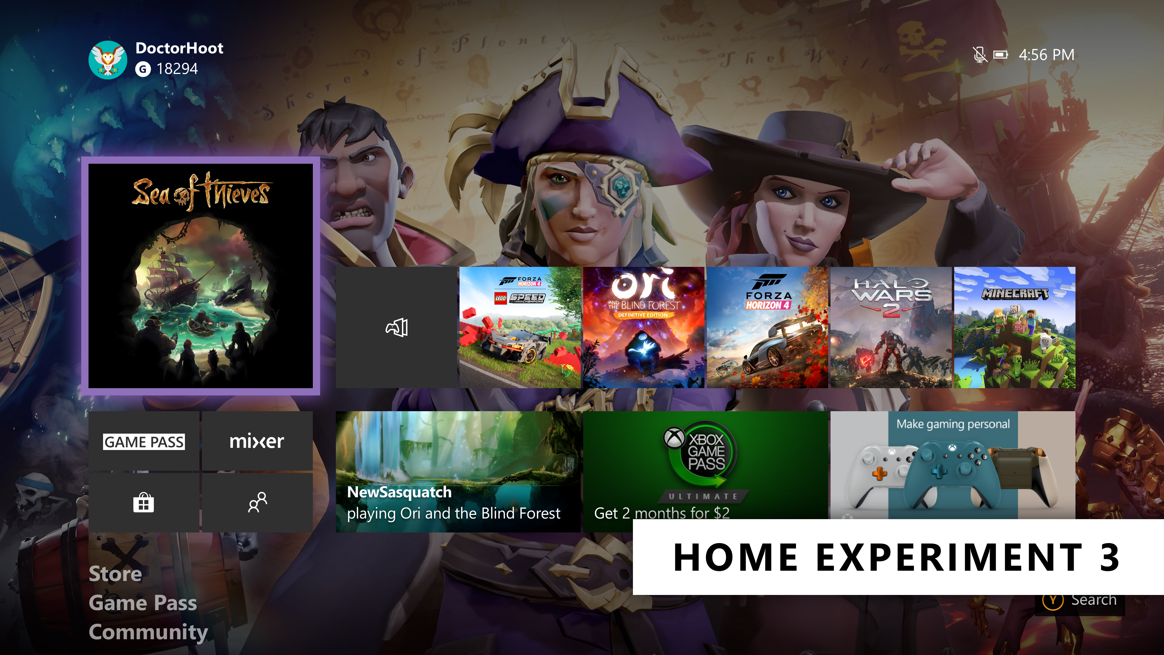 Xbox One Home dashboard