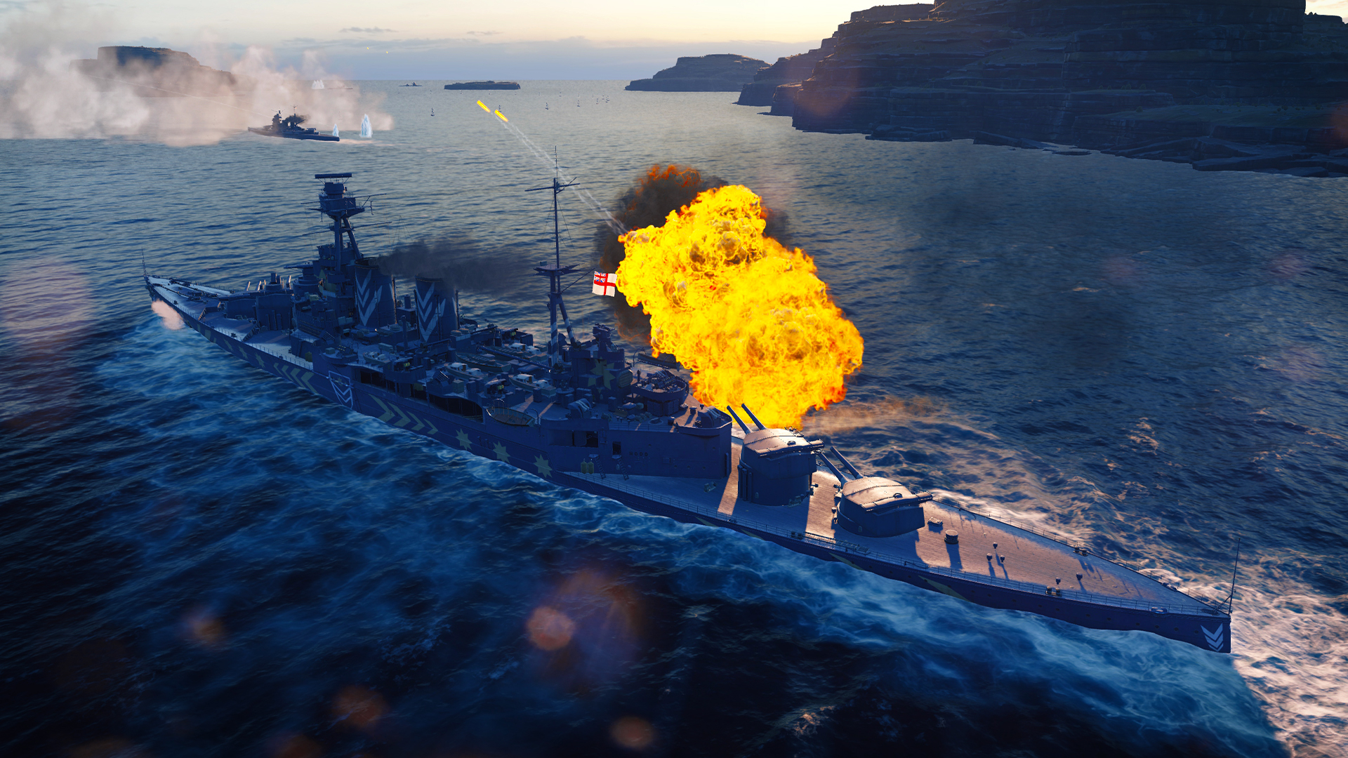 Azur Lane And British Cruisers In World Of Warships Legends On Xbox Gizorama - warships at sea alpha roblox