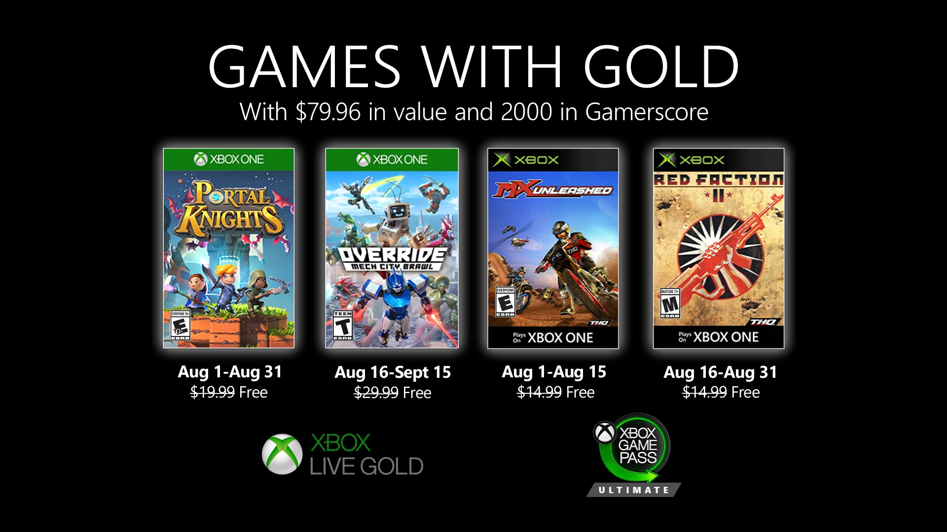 Games with Gold - August 2020