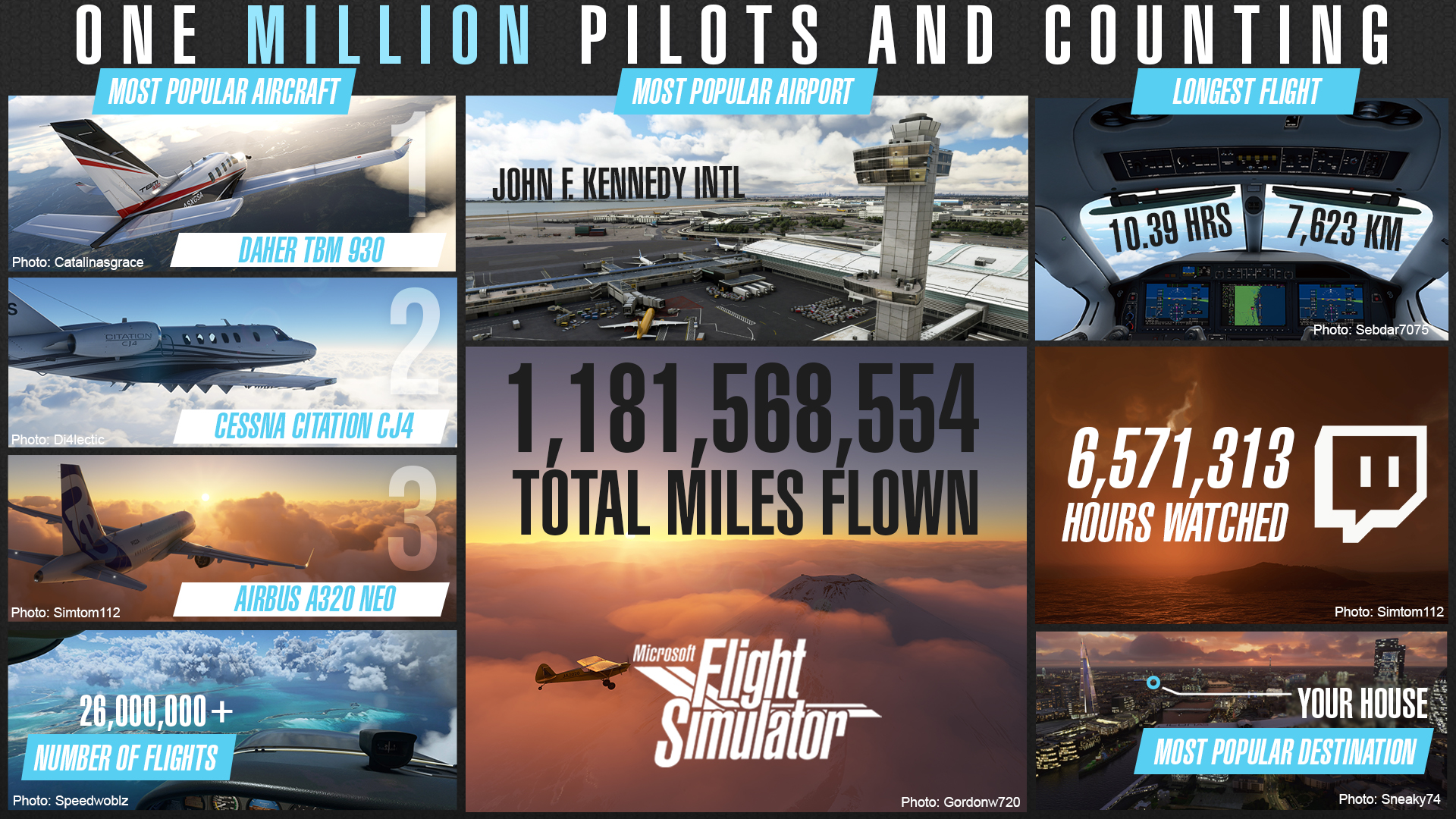Image showing Microsoft Flight Simulator player stats.