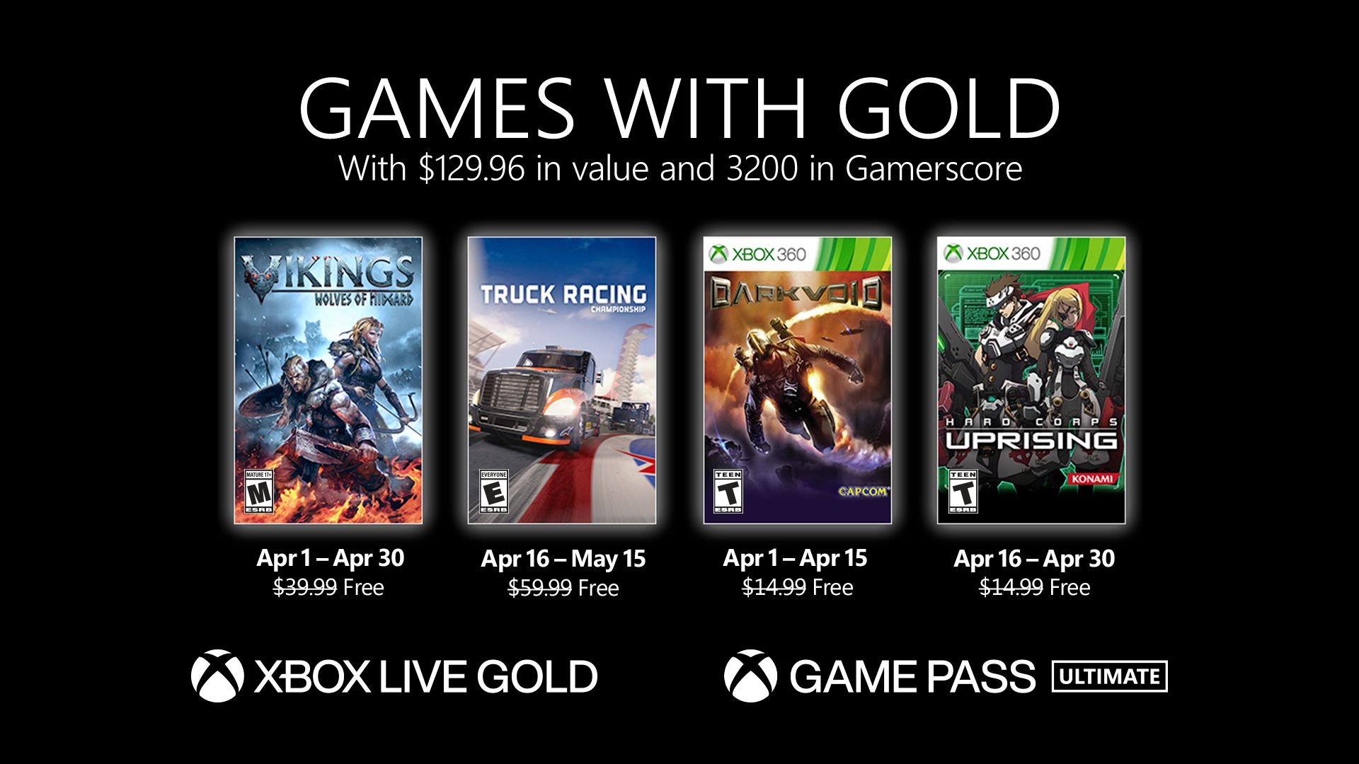 Video For New Games with Gold for April 2021