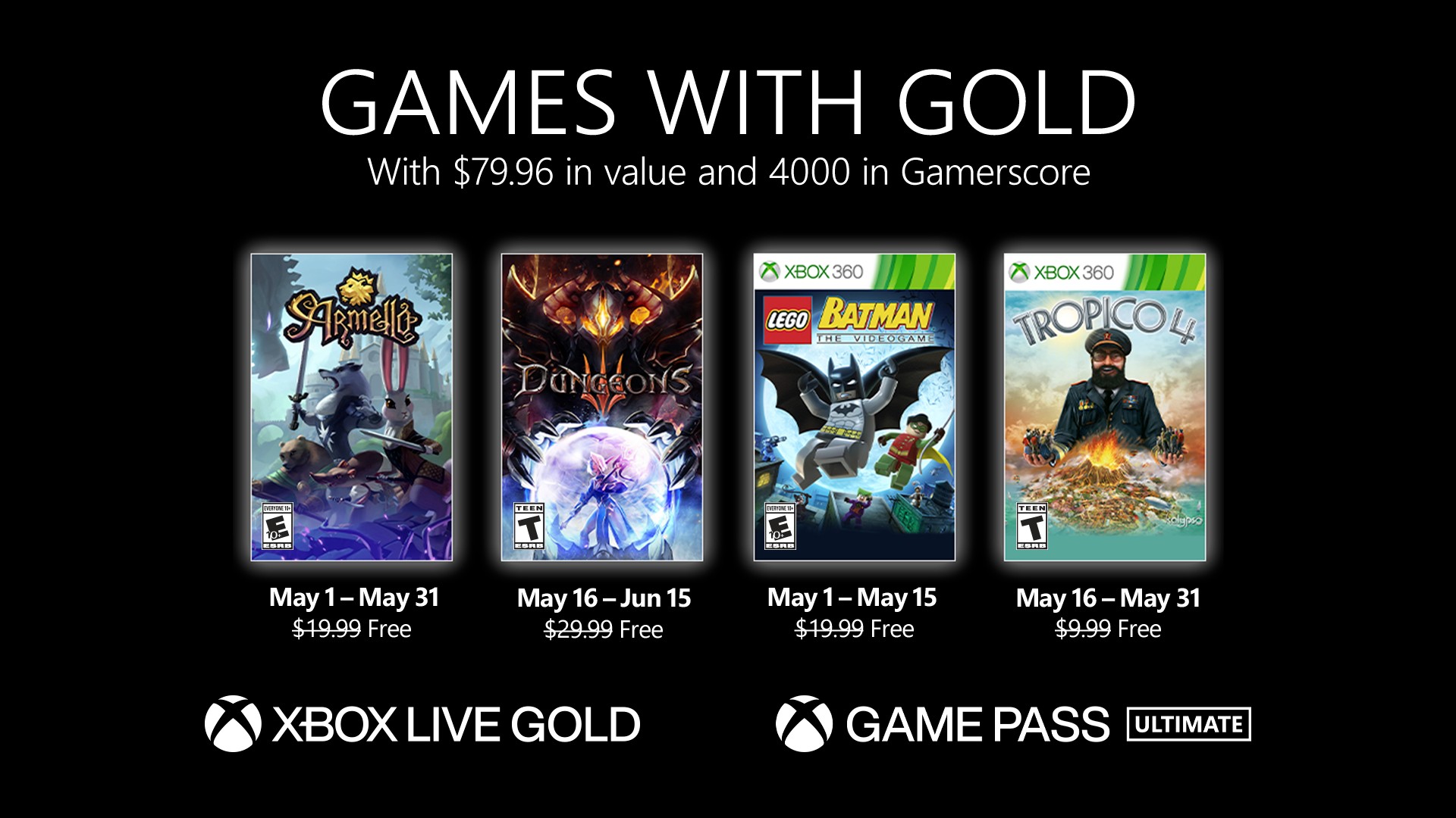 Malaise Overlappen Beschuldiging New Games with Gold for May 2021 - Xbox Wire