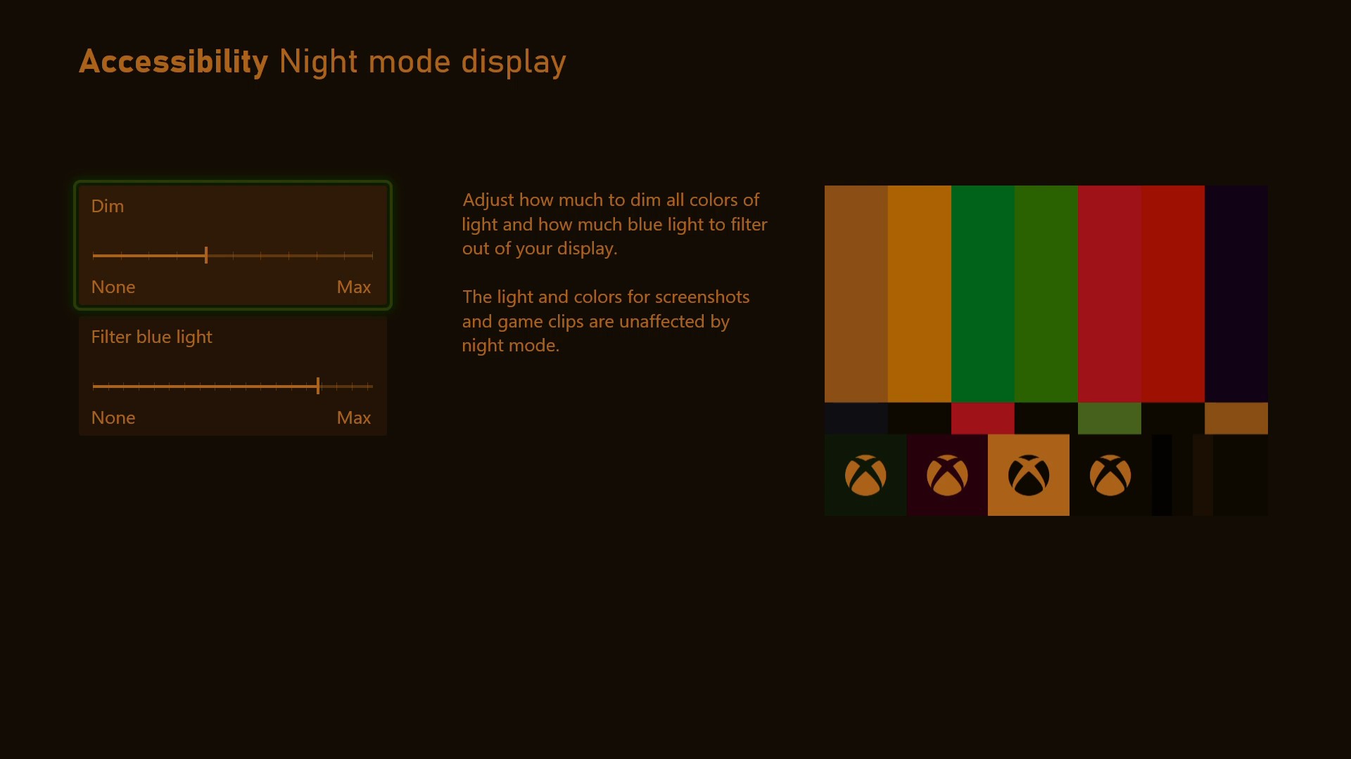 October Xbox Update - Night Mode On