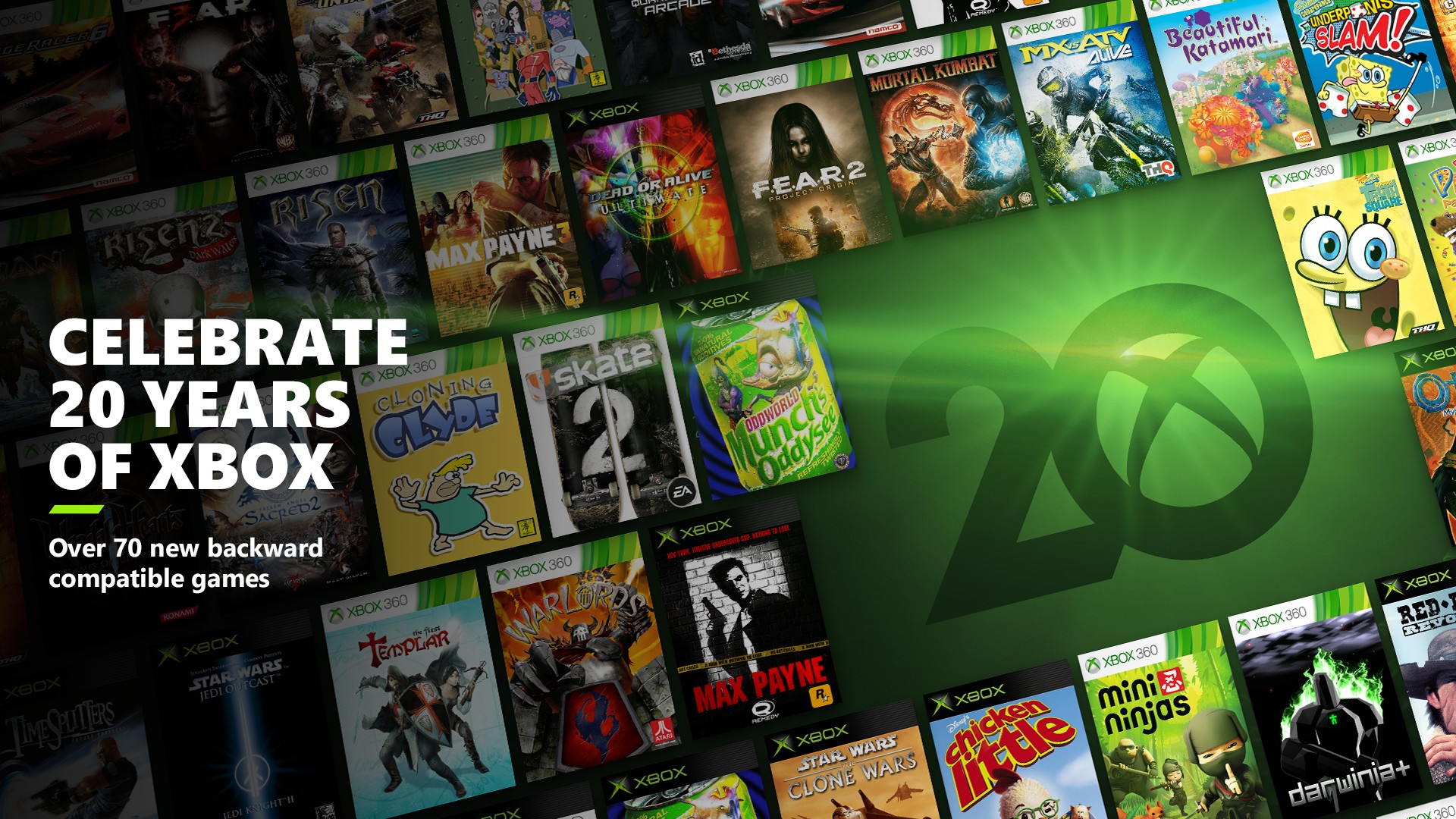 Forstyrre Udsæt redde Celebrate 20 years of Xbox with over 70 new Backward Compatible Games - Xbox  Wire