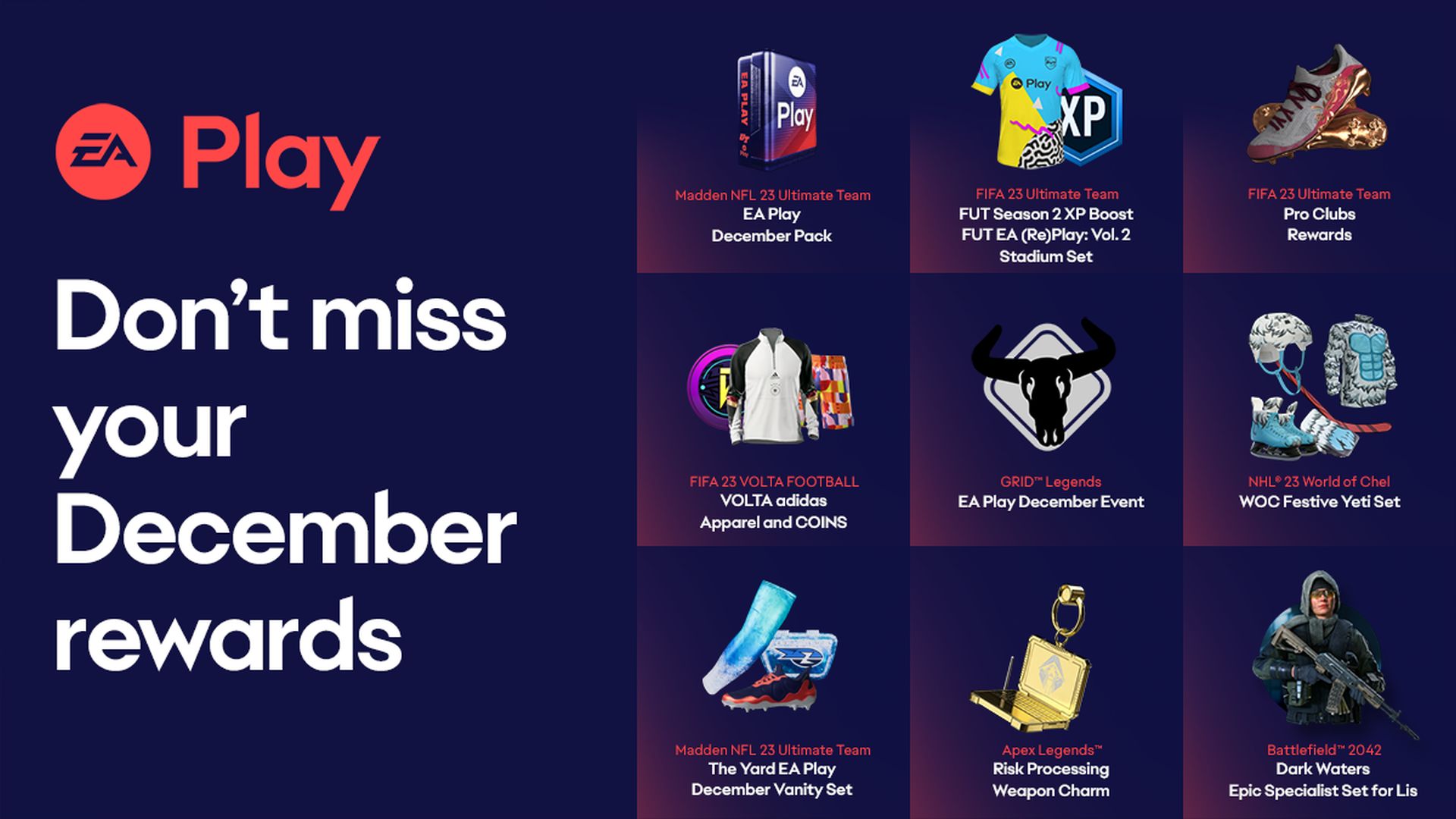 December 2022 EA Play Member Rewards 