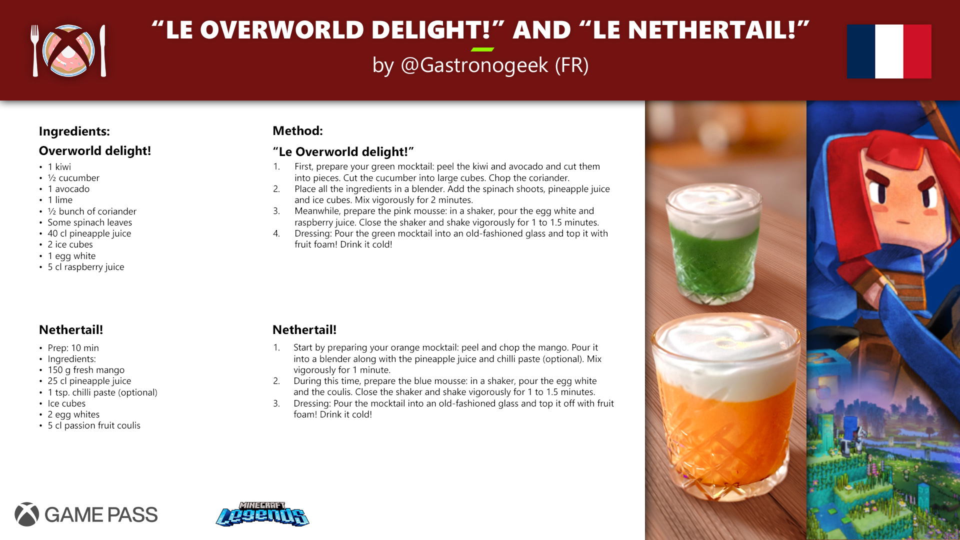 Game Pass Recipe - Le Overworld Delight and Le Nethertail