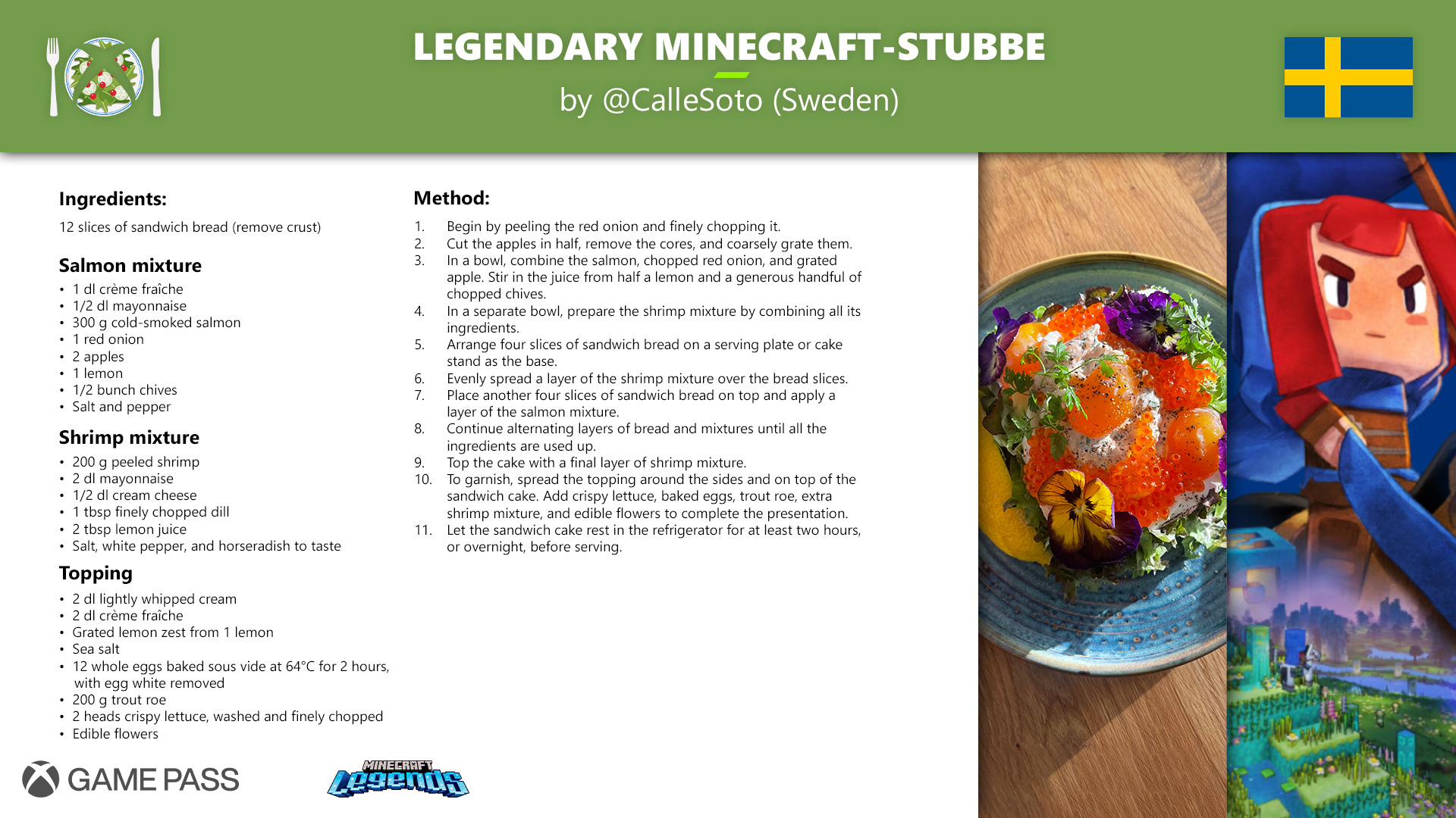 Game Pass Recipe - Legendary Minecraft Stubbe