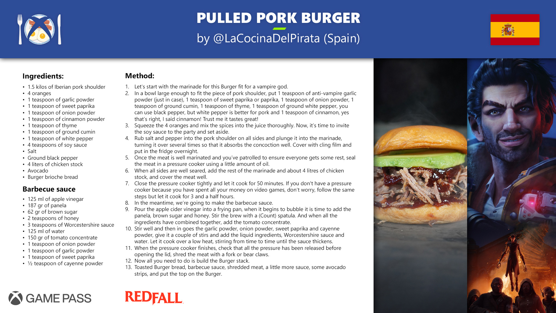 Game Pass Recipe - Redfall Pulled Pork Burger