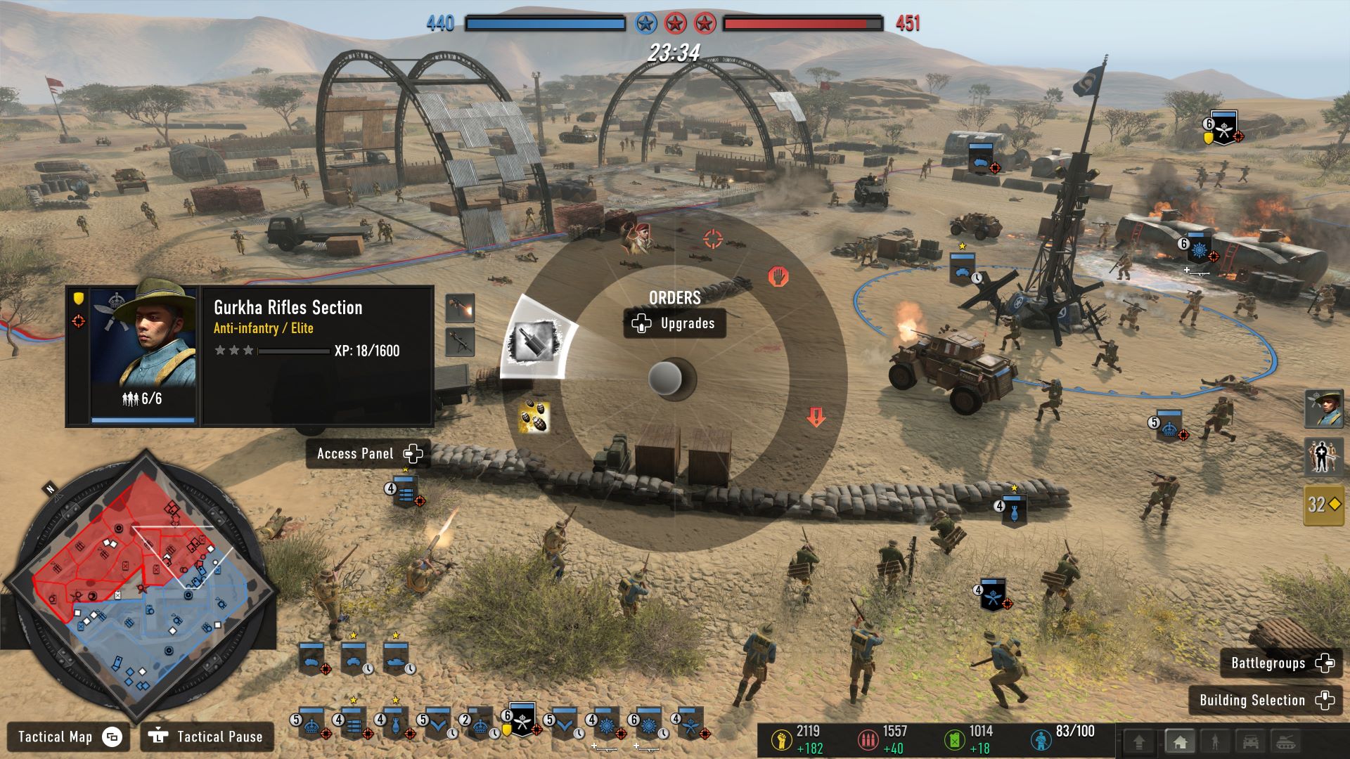 Company of Heroes 3 screenshot showing radial menu for controllers