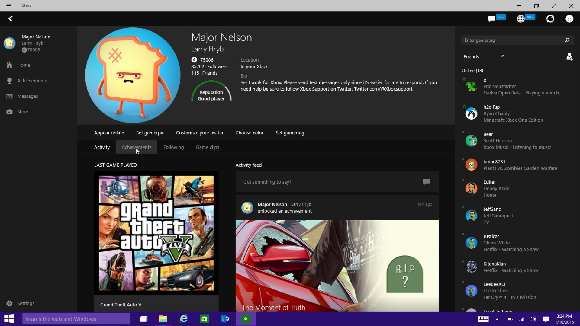 Video For Xbox on Windows Feature Summary for the January build of the Windows 10 Technical Preview