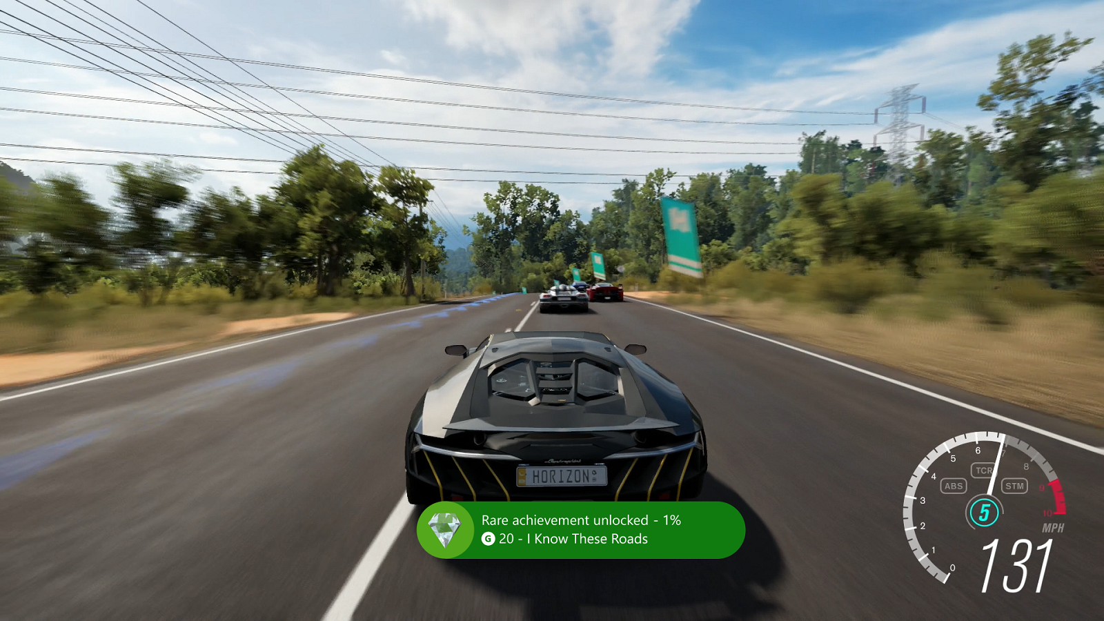 Achievement Rarity showcased in "Forza Horizon 3"