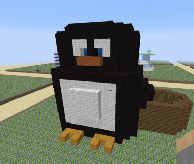 Penguin created in Minecraft
