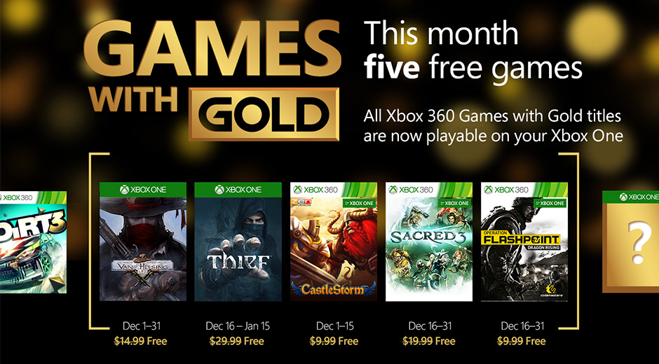 December Games with Gold Hero image