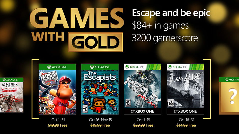 Video For Escape into October’s Games with Gold Lineup