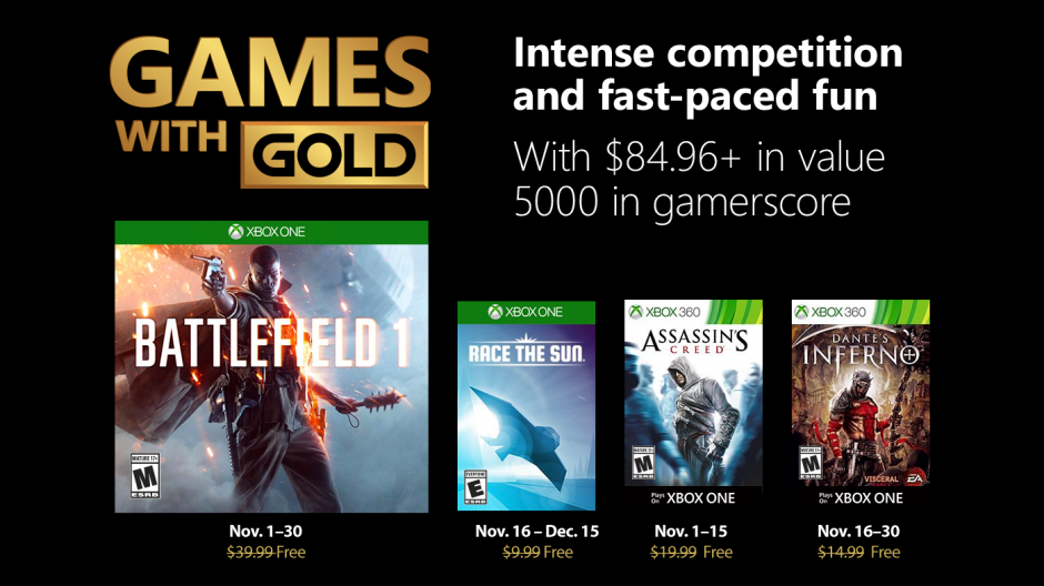 Video For New Games with Gold for November 2018