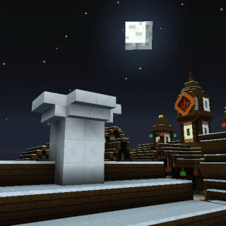 GIF of Santa being chased on a rooftop