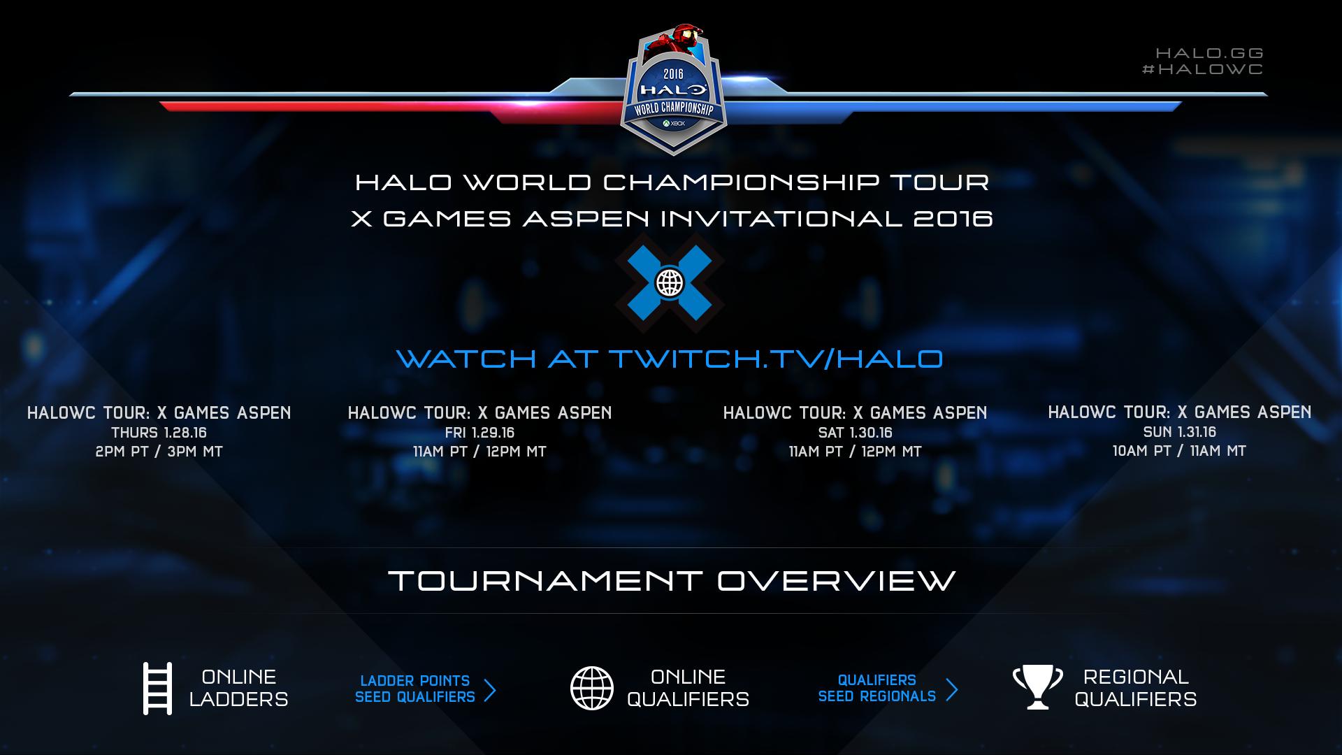 Halo World Champions tour 2016 schedule