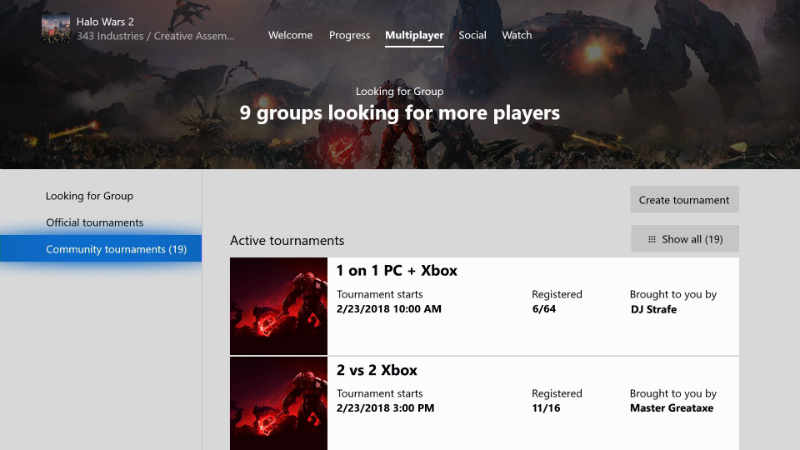 Tournaments in GameHub
