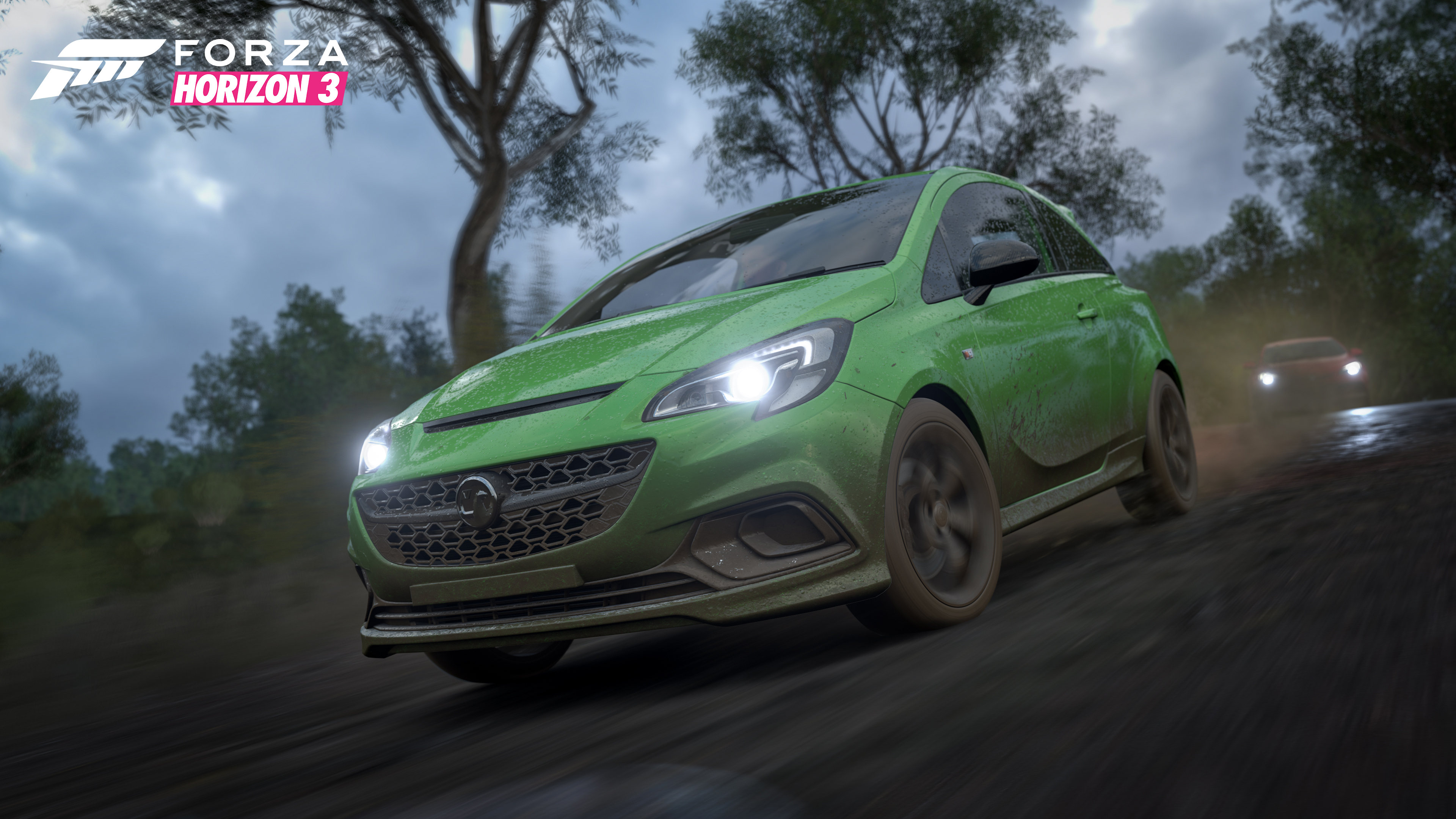 Green Vauxhall Corsa VXR in "Forza Horizon 3."