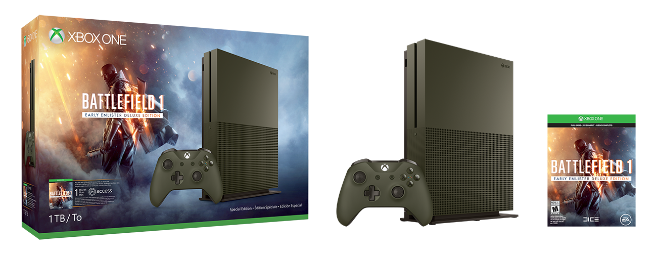 Xbox One S Battlefield 1 Special Edition Bundle (1TB)