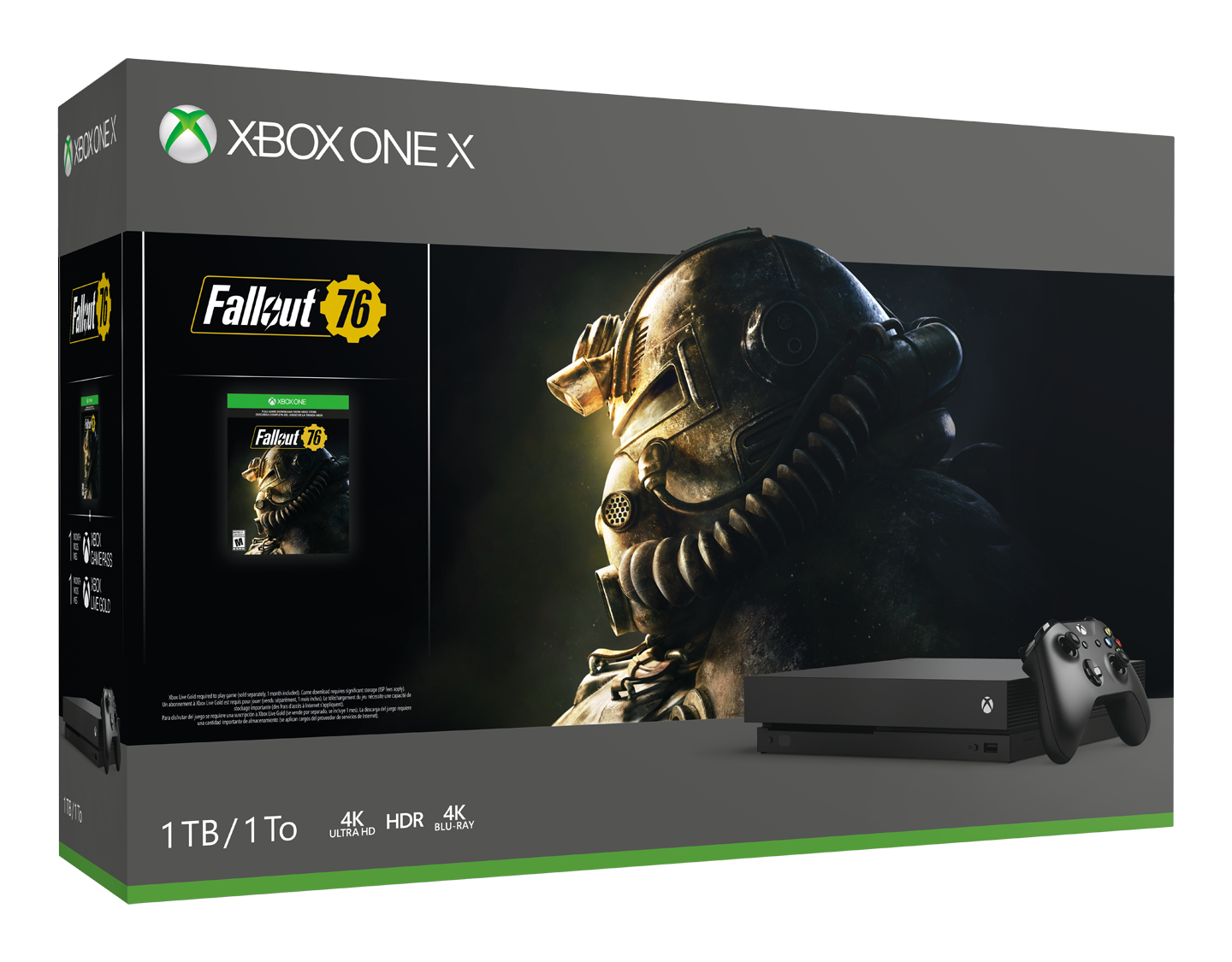 Xbox One X Fallout 76 Bundle Front Angle Box Shot