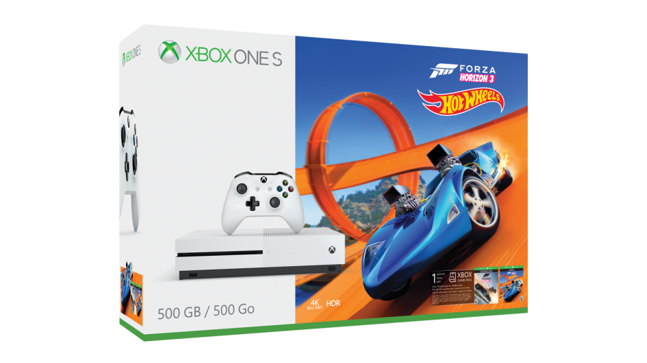 Xbox One S Hot Wheels Bundle 500 GB Hero Image