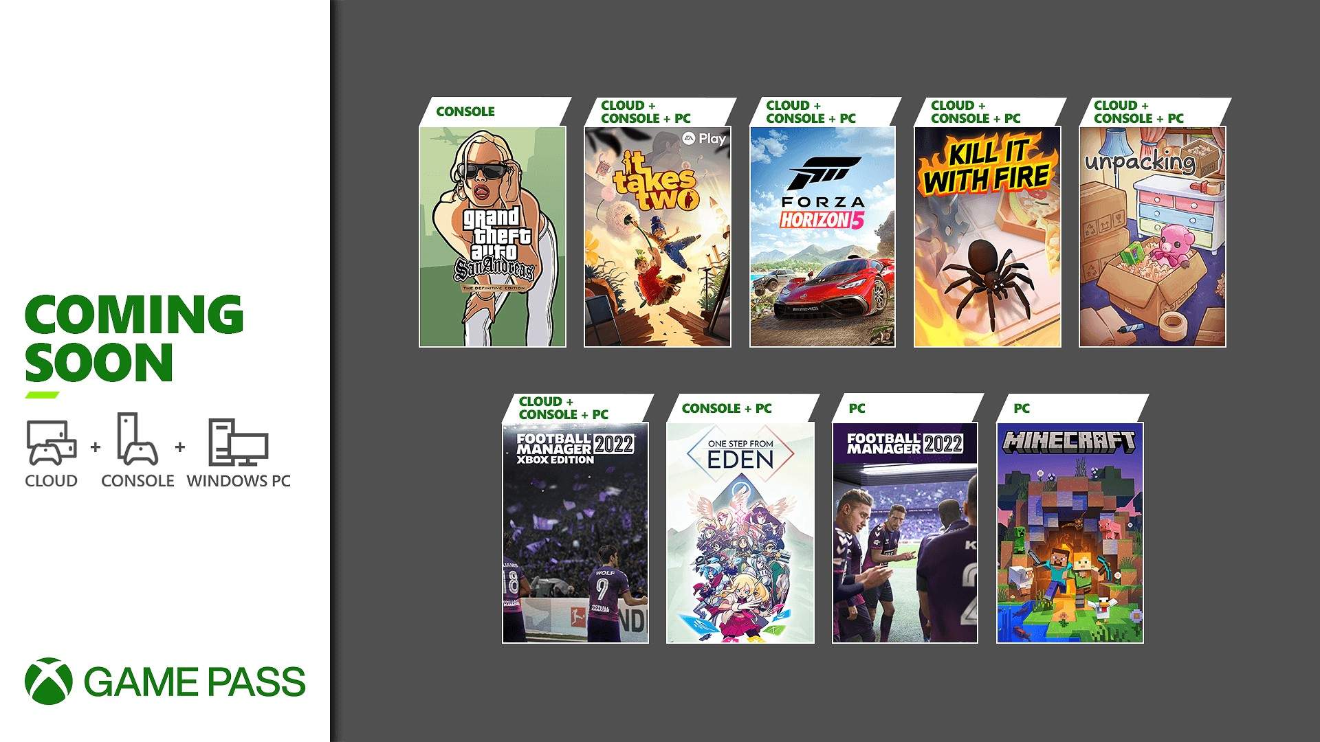 Próximamente en Xbox Game Pass: Forza Horizon 5, Minecraft: edición Bedrock  y Java y más - Xbox Wire en Español