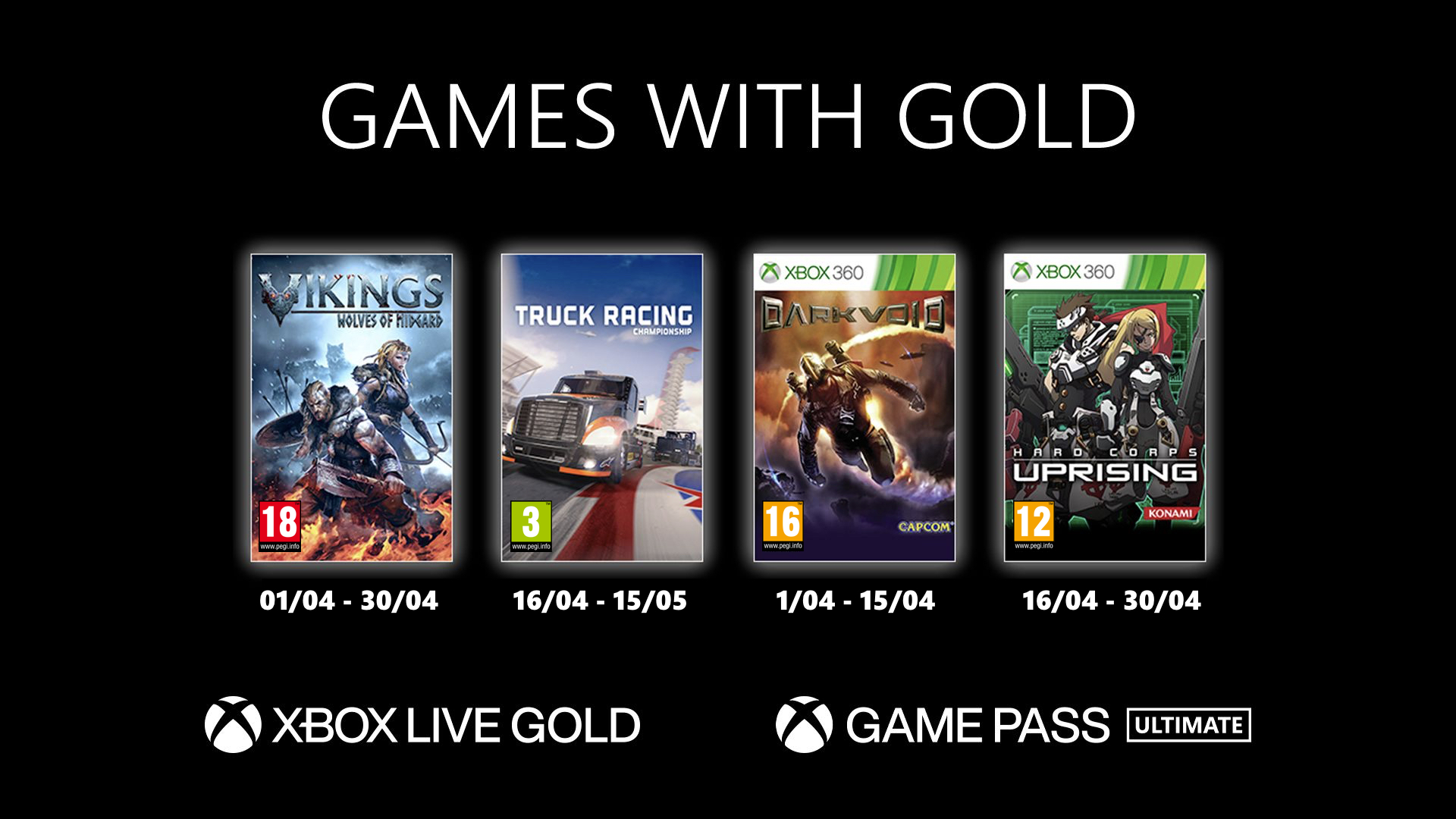 Les Games with Gold d’avril 2021