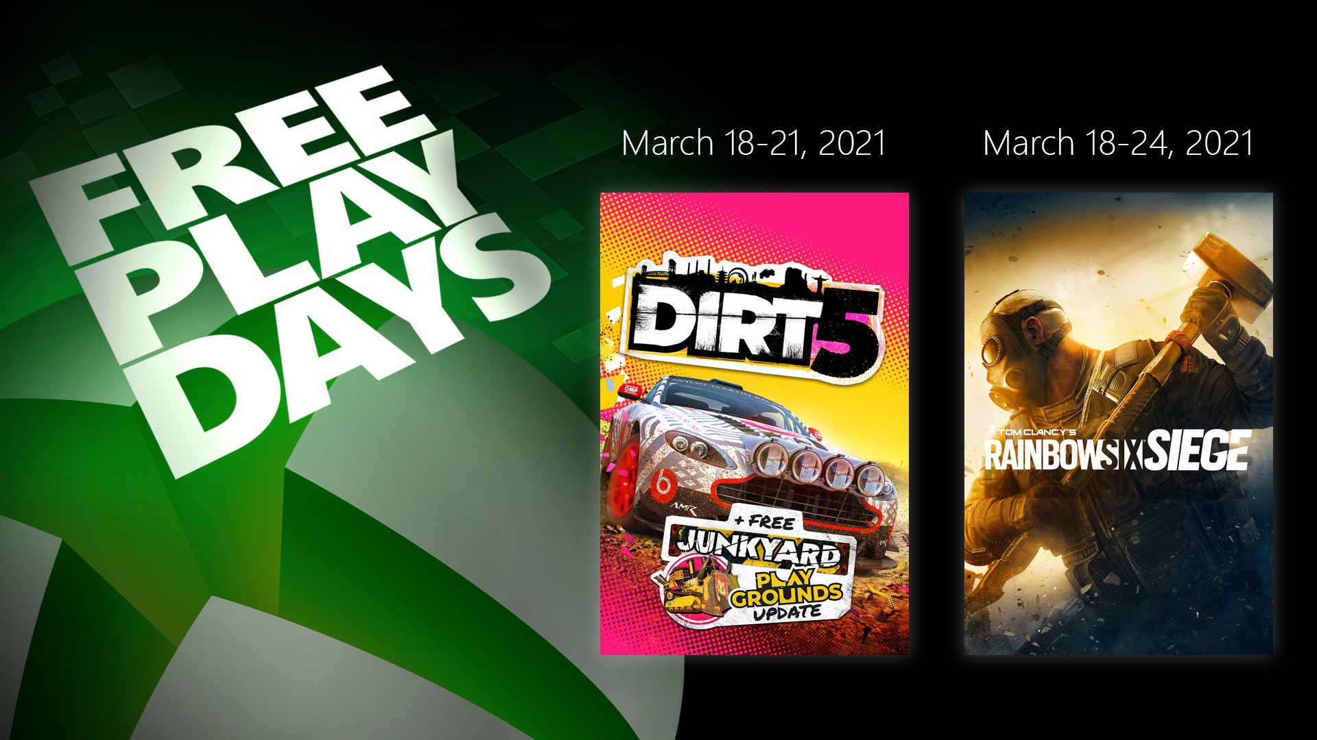 Jours de jeu gratuit : Dirt 5 et Tom Clancy’s Rainbow Six Siege