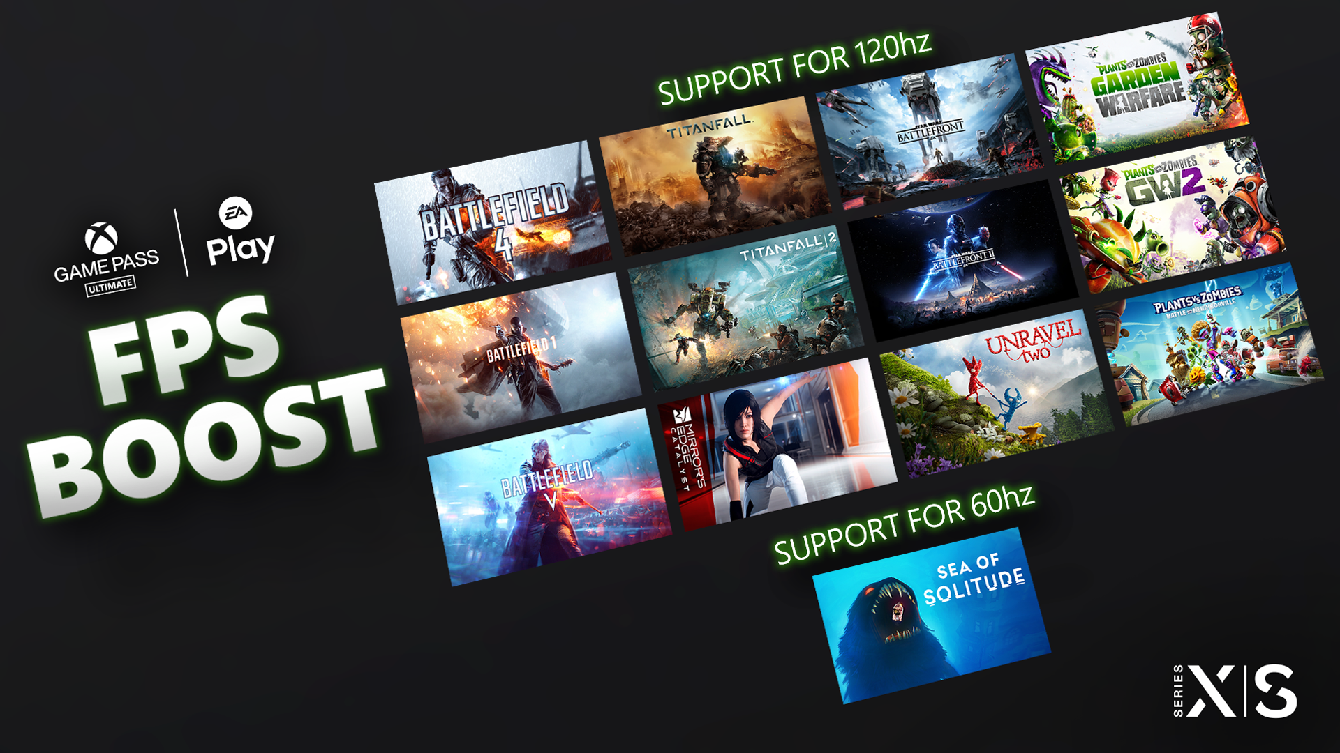 13 jeux EA, disponibles dans le Xbox Game Pass Ultimate, bénéficient désormais du FPS Boost sur Xbox Series X|S
