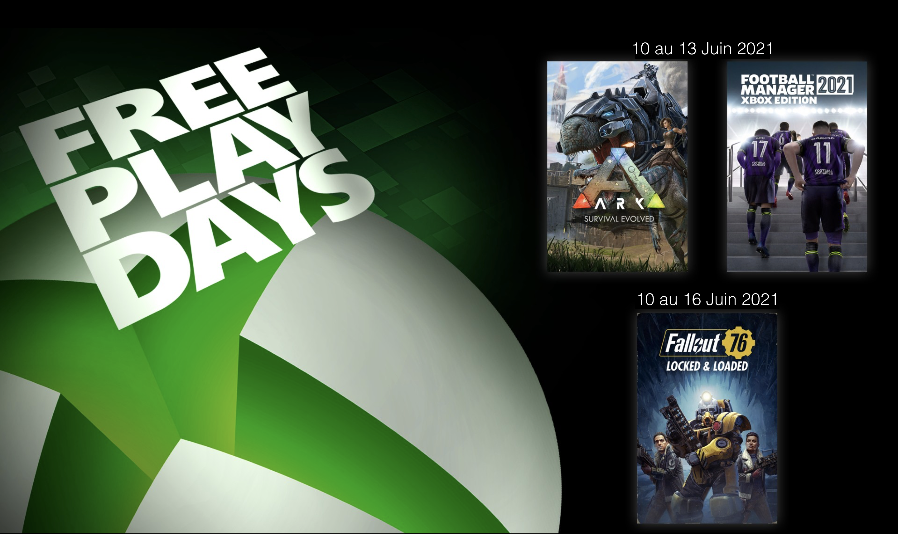 Jours de jeu gratuit : Fallout 76, Ark: Survival Evolved & Football Manager 2021 Xbox Edition
