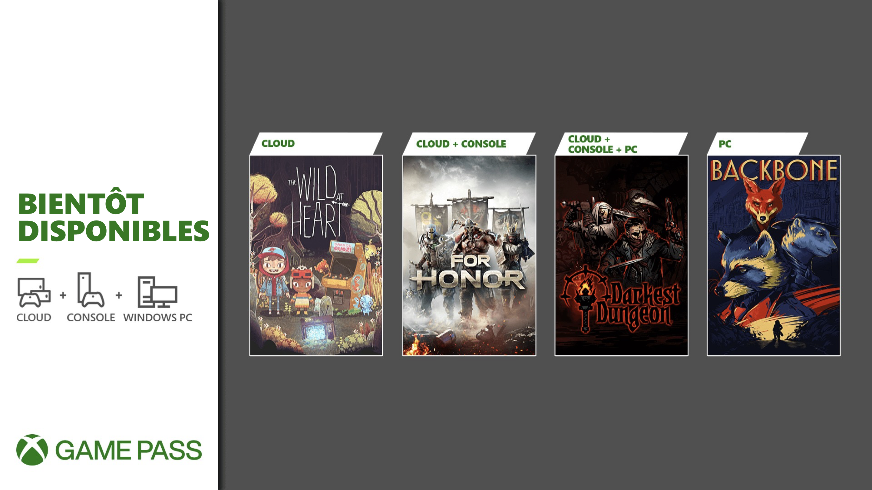 Prochainement dans le Xbox Game Pass : Backbone, For Honor, Darkest Dungeon et plus encore