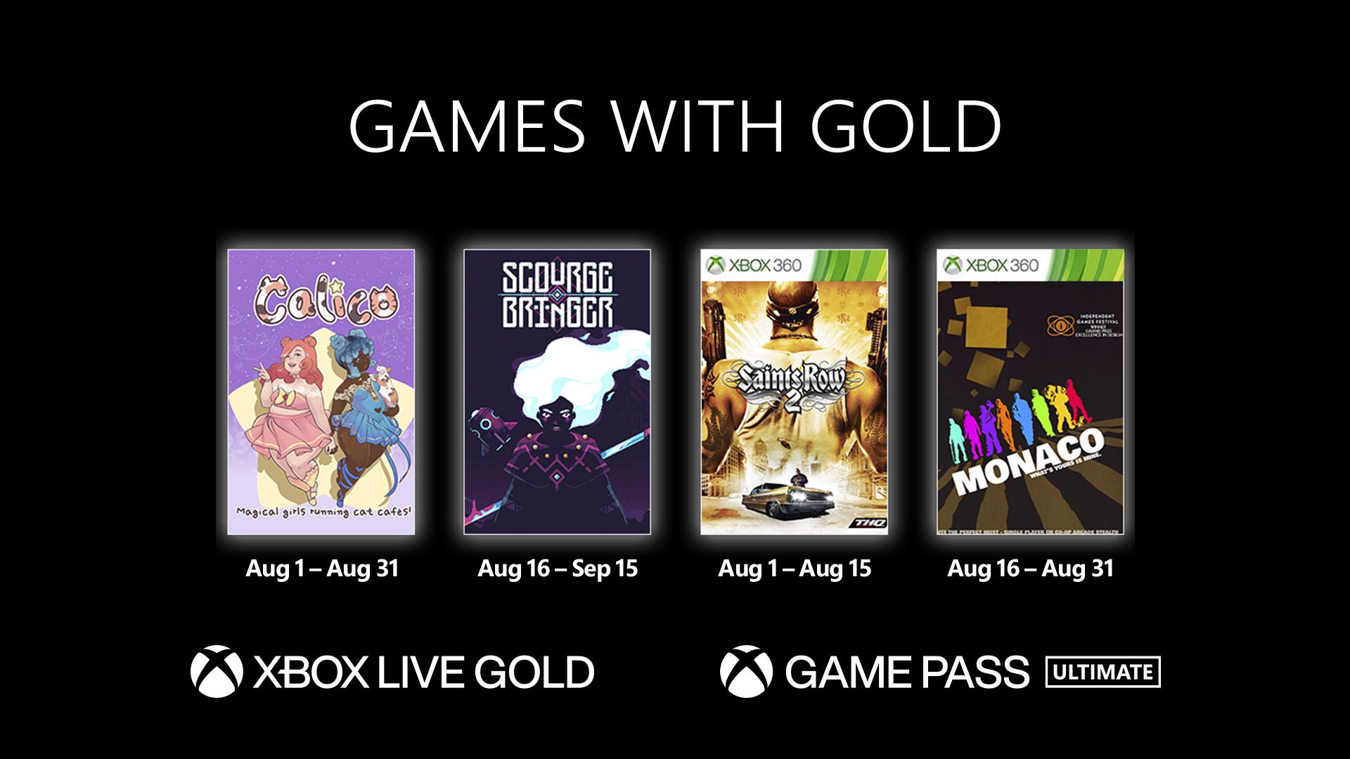 Jeux gratuits Xbox Games With Gold aout 2022