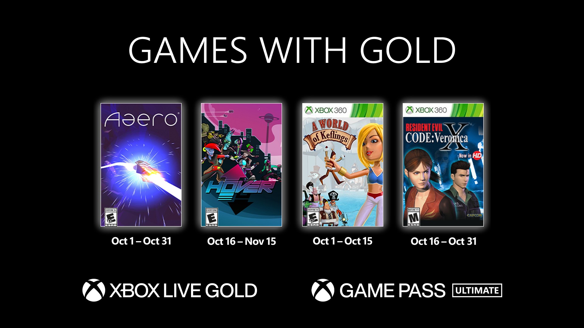 Novos Games with Gold para outubro de 2021 - Xbox Wire em Português