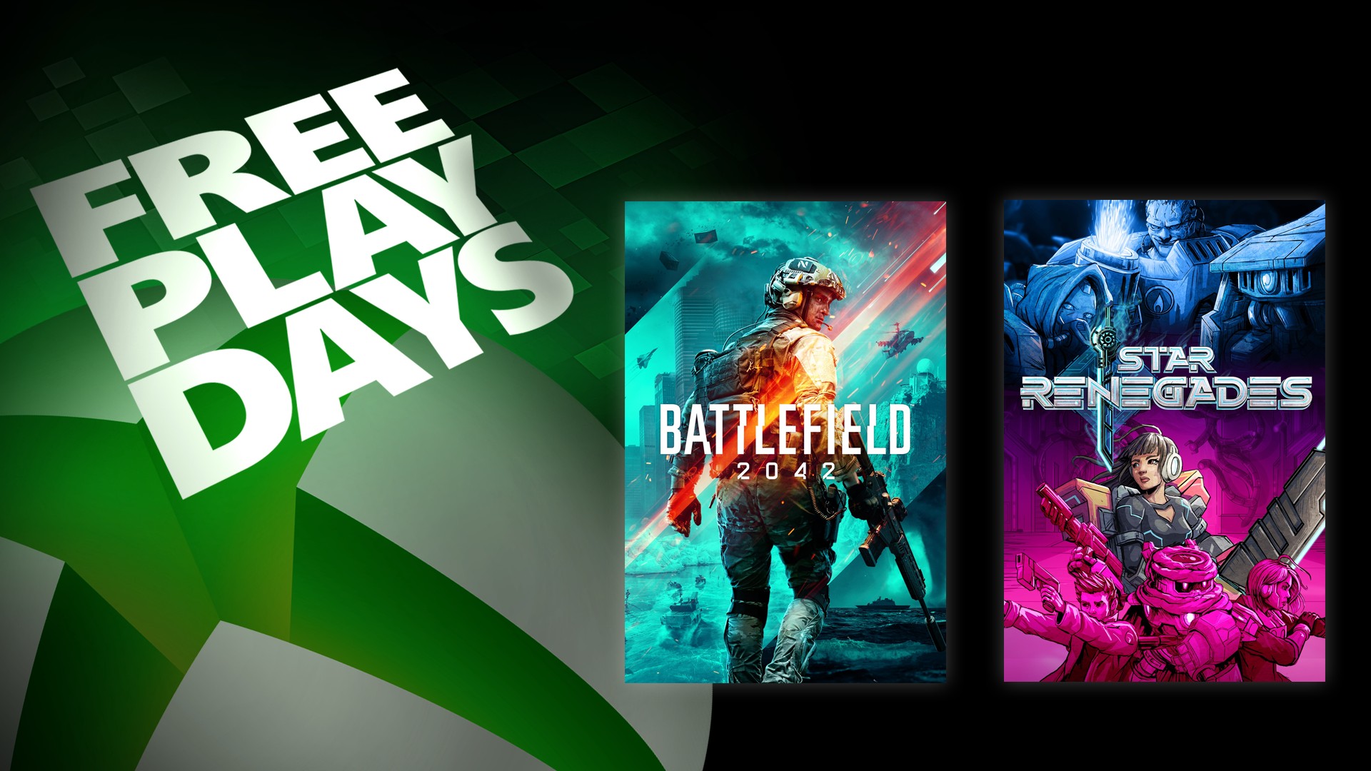 Заглавная поста про Дни бесплатной игры с обложками игр Battlefield 2042 и Star Renegades
