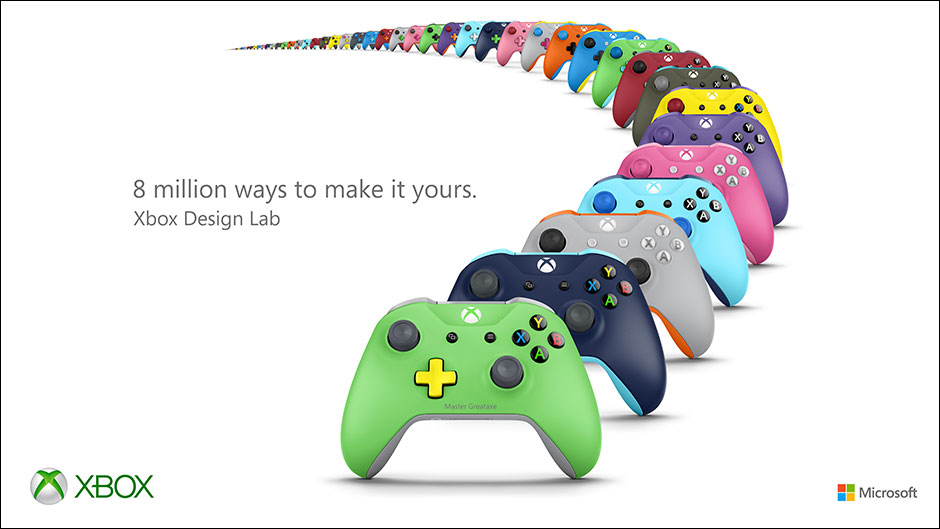 Varying colors of Xbox Wireless Controllers